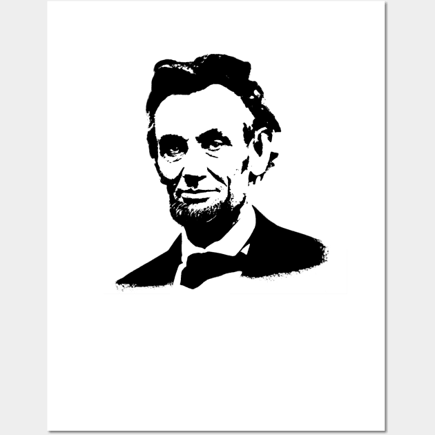 Abraham Lincoln Portrait Pop Art Black White Wall Art by phatvo